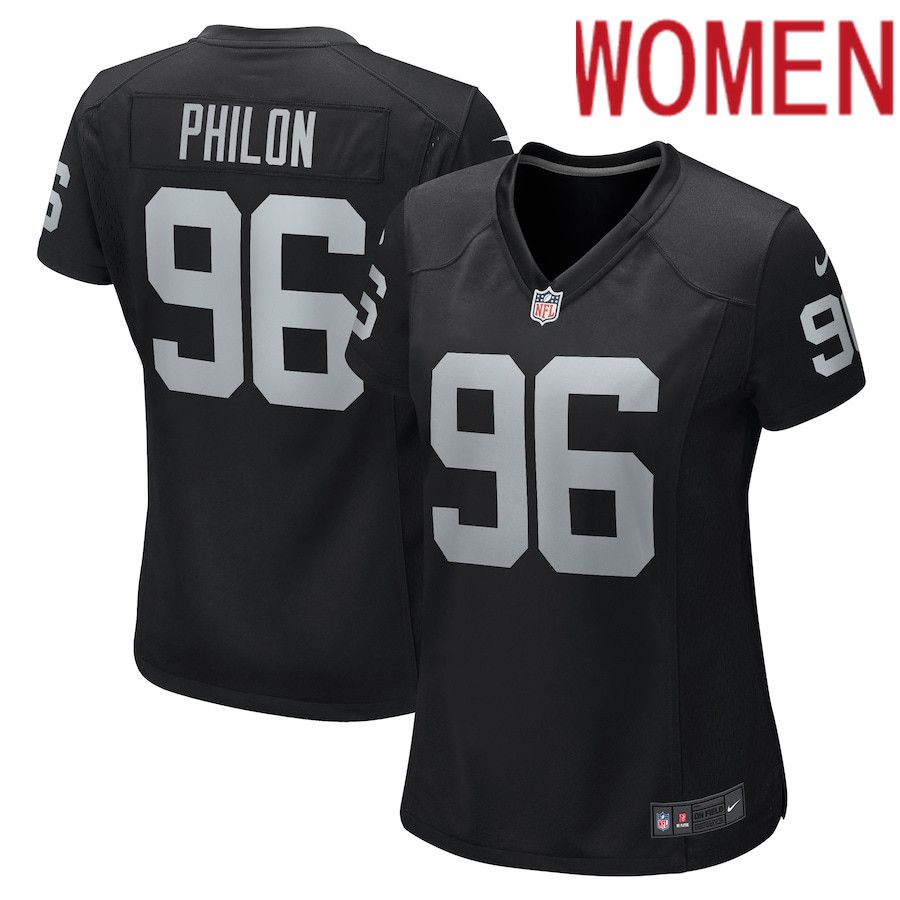 Women Oakland Raiders #96 Darius Philon Nike Black Game NFL Jersey